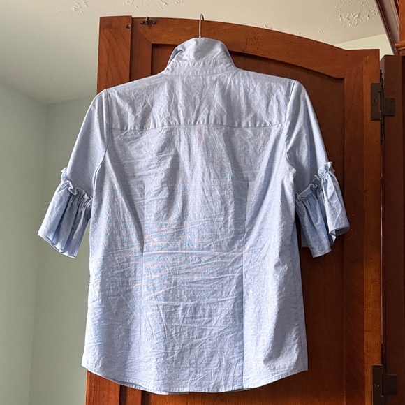 Zara Sky Blue Ruffle Shirt - Picture 4 of 4